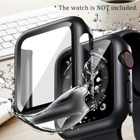 Smart Watch Screen Glass+Cover For Apple Watch Case 6 5 4 3 2 1 SE Watch Accessorie Screen Protector Apple Watch Serie 41mm 42mm 44mm 40mm 38mm; Witho (Color: Black, size: 38mm)